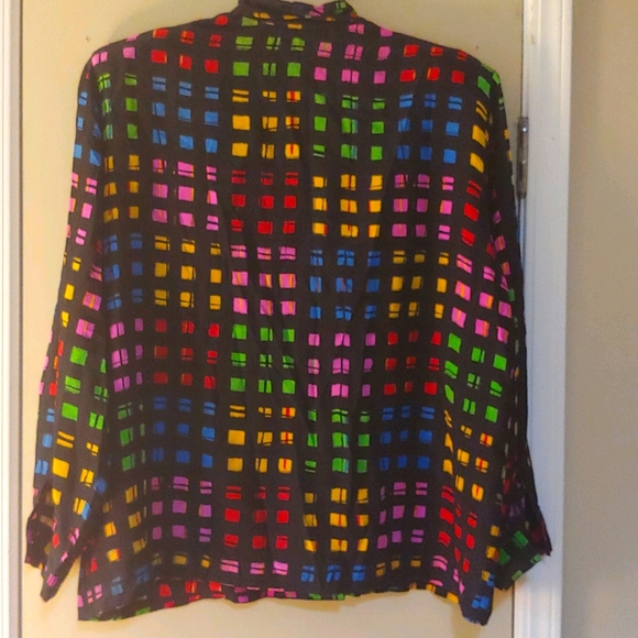 Vibrant Silk Blouse by Corey B New York size 1X - Picture 3 of 3